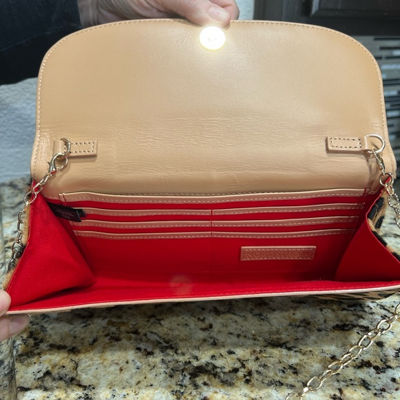 Nordstrom Leopard / Cheetah Clutch bag with gold chain - Picture 3 of 5